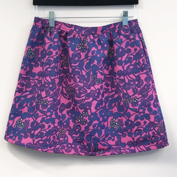 Pim + Larkin Mini Skirt Womens Size XS Floral Print Purple and Blue NWT - Picture 2 of 7